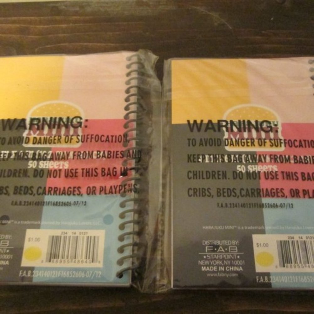 Two NWT Holographic Harajuku Lovers Spiral Mini Notebook Journal 50 Sheets Each - Picture 2 of 2